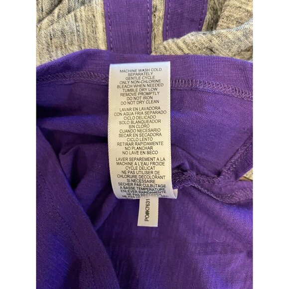 LSU Purple & Gray Juniors Long Sleeve V-Neck Shirt With Rhinestone Logo Size XL - Picture 8 of 13